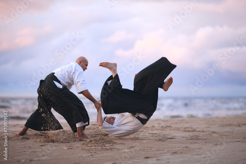 Japanese self-defense technique demonstration