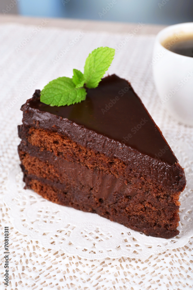Piece of chocolate cake