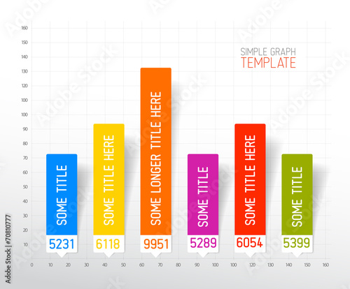 Infographic flat design column graph chart template