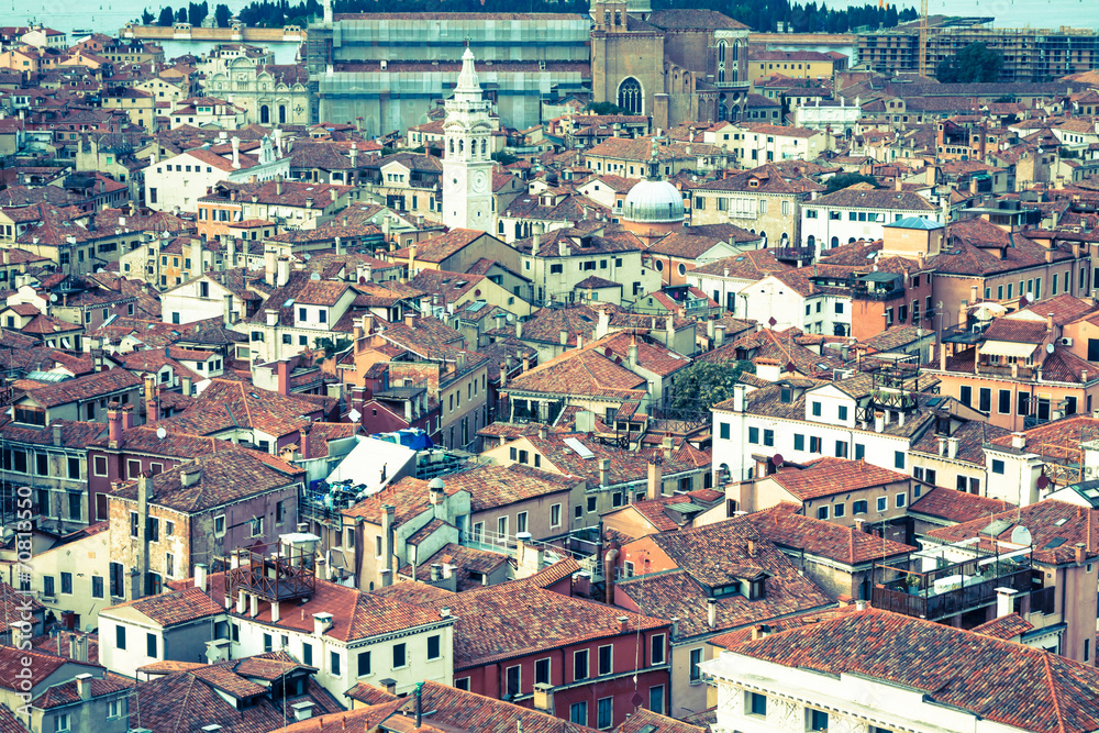 Venice cityscape - view from Campanile di San Marco. UNESCO Worl