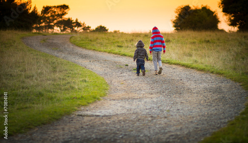 brothers walking