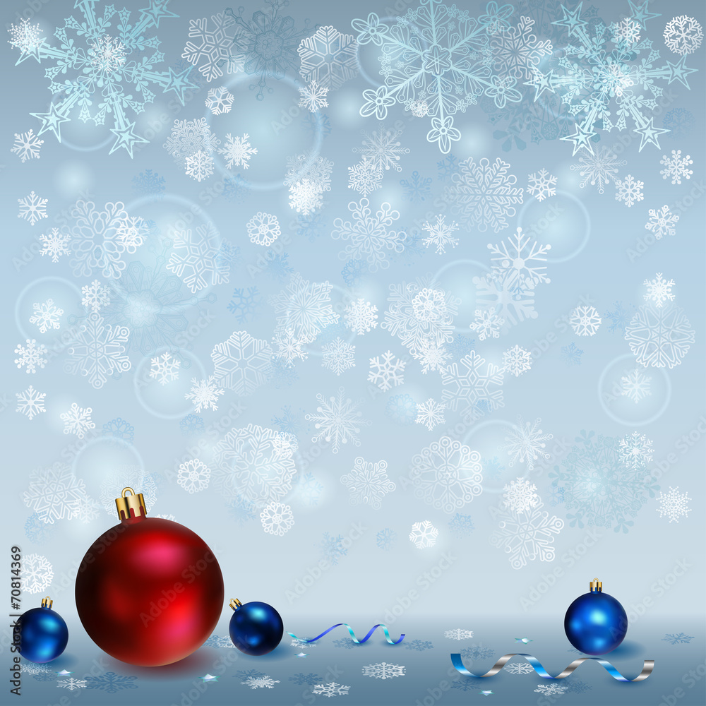 Christmas background with snowflakes and Christmas balls Christmas background with snowflakes and Christmas balls