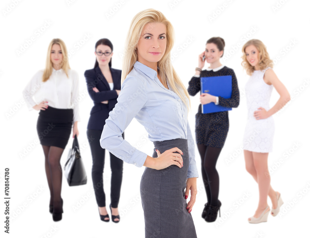 Obraz premium young attractive successful business women isolated on white