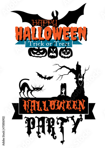 Happy Halloween party banners