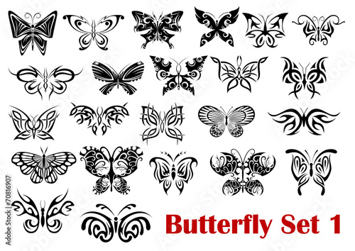 Butterfly silhouette icons