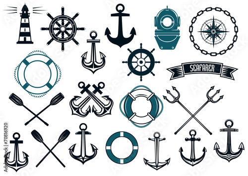 Nautical themed design elements