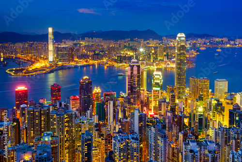 Hong Kong skyline at night  China