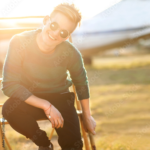 Hipster style guy. Fashion man