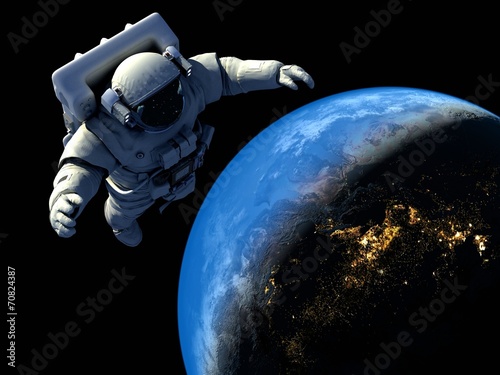 Fototapeta Naklejka Na Ścianę i Meble -  Flying above the Earth.