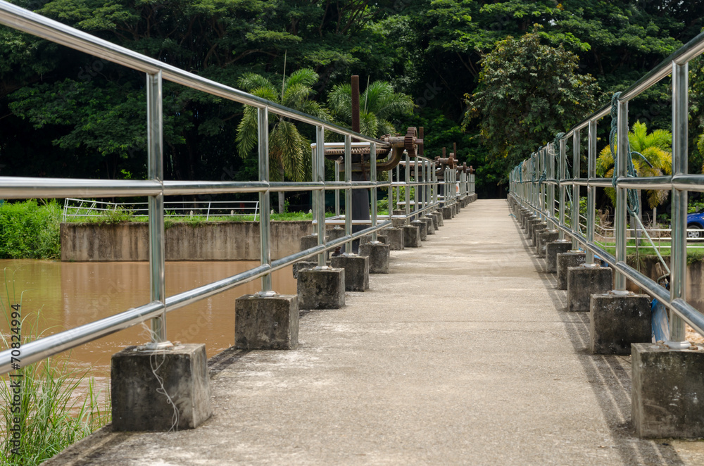 Cement bridge over the river Cement bridge over the river