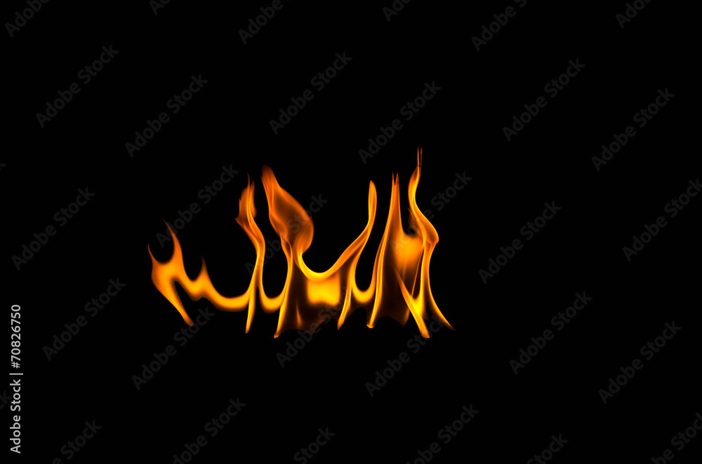 Fire flames on a black background Fire flames on a black background