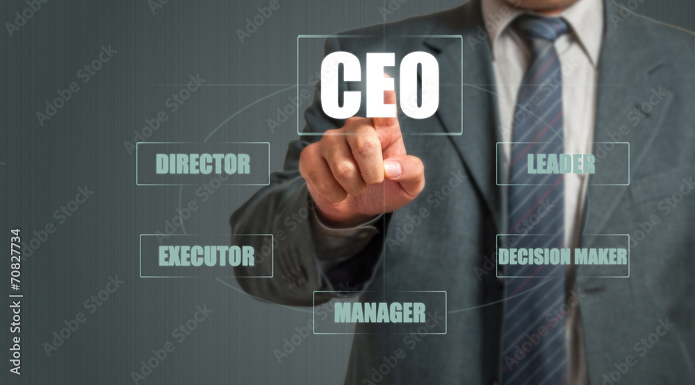Businessman Pressing Virtual Screen