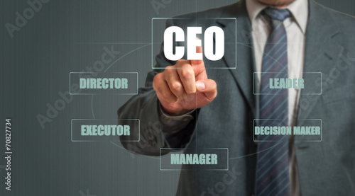 Businessman Pressing Virtual Screen
