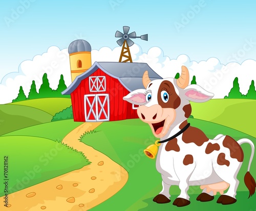 Happy cartoon cow