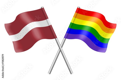 Free Download Flags: Latvia and rainbow - GFXLoad