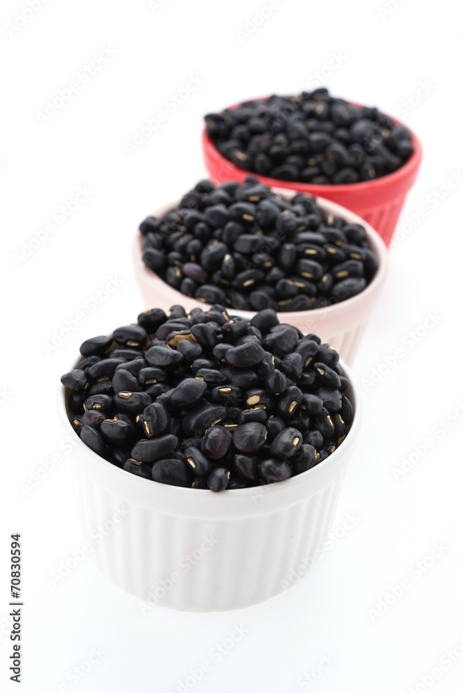 Black beans isolated on white background Black beans isolated on white background