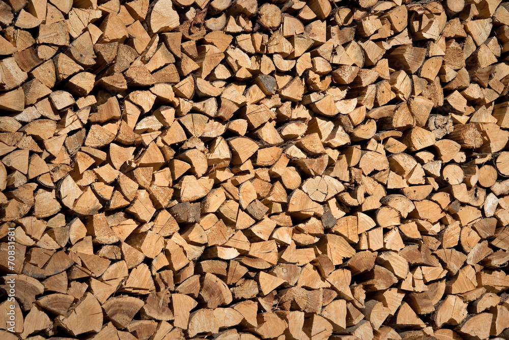 Photo of a stack of wood logs, wooden logs storage for winter, abstract background Photo of a stack of wood logs, wooden logs storage for winter, abstract background
