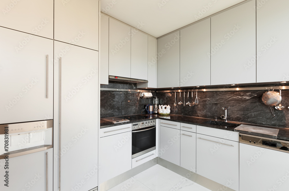 Fototapeta premium Interior, white kitchen