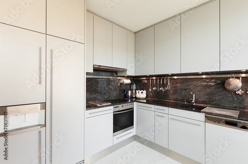 Interior, white kitchen