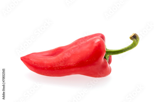 Red chilli isolated on white