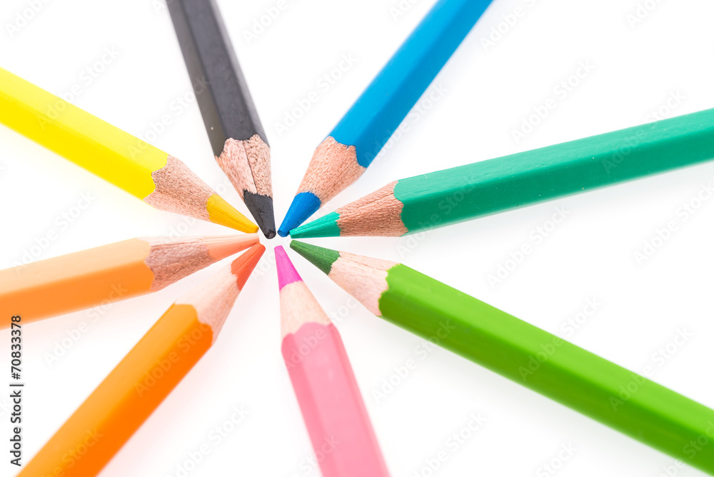 Colorful pencil isolated on white background Colorful pencil isolated on white background