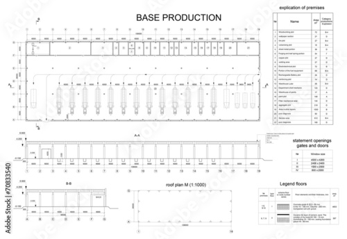 Detailed architectural drawing of the building motor company