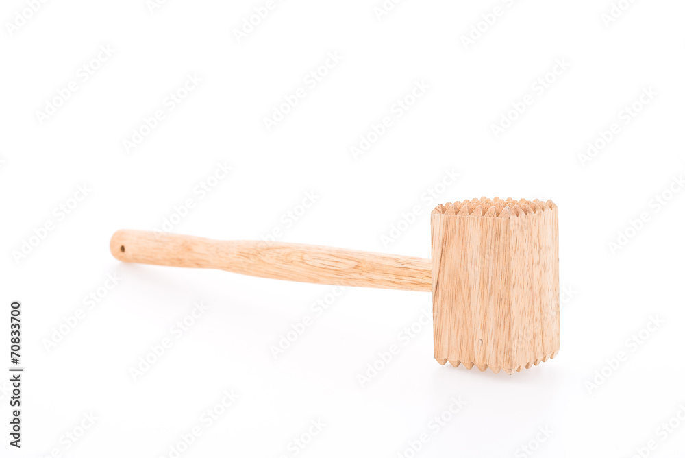 Meat wood hammer isolated on white background Meat wood hammer isolated on white background