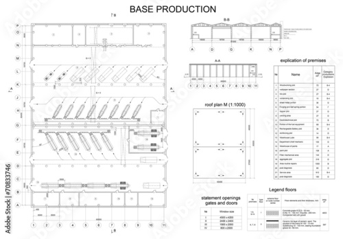 Detailed architectural drawing of the building motor company