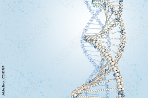 DNA model on blue gradient background