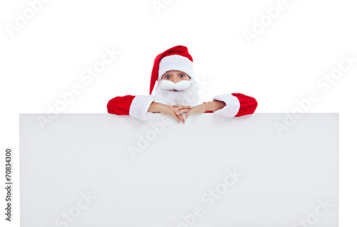 Funny Santa with large banner