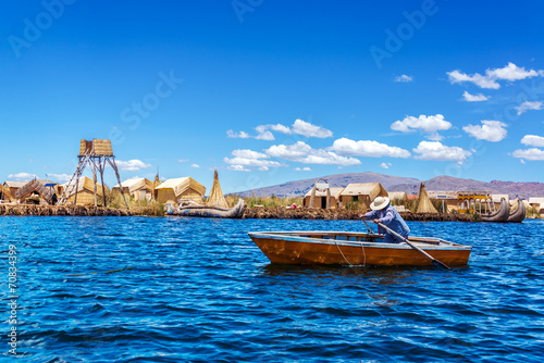Rowboat on Lake Titicaca photo