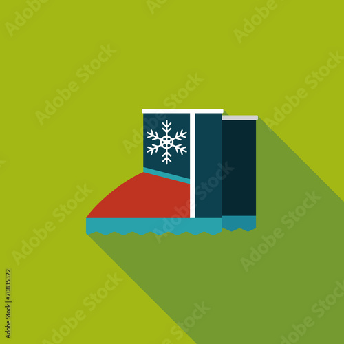winter boot flat icon with long shadow,eps10
