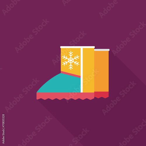 winter boot flat icon with long shadow,eps10
