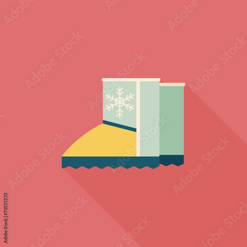 winter boot flat icon with long shadow,eps10