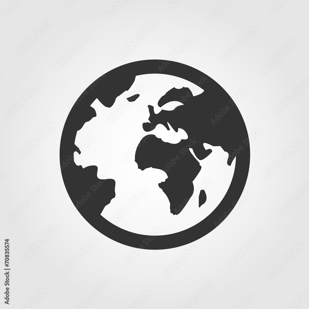 Earth globe icon, flat design Earth globe icon, flat design