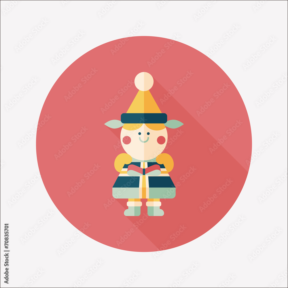 Christmas girl flat icon with long shadow,eps10 Christmas girl flat icon with long shadow,eps10