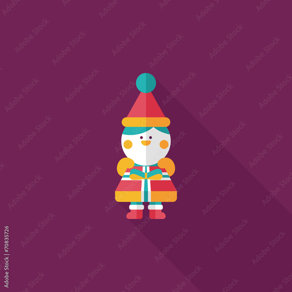 Christmas boy flat icon with long shadow,eps10