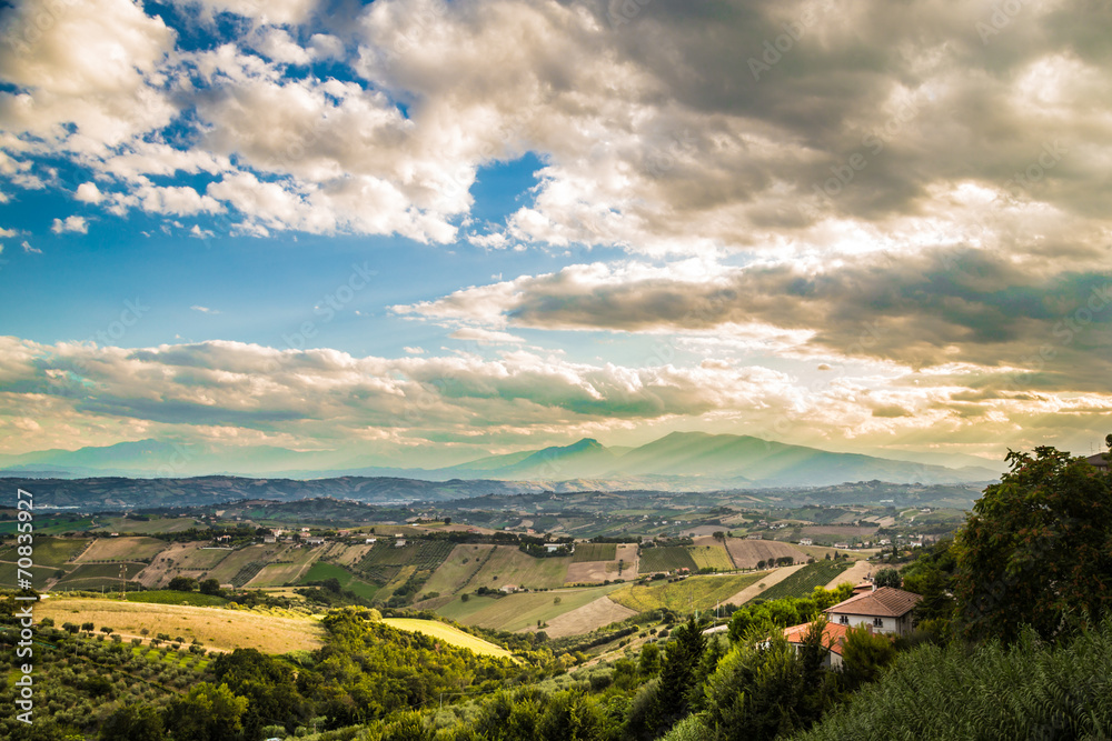 evening on the hills of Italy