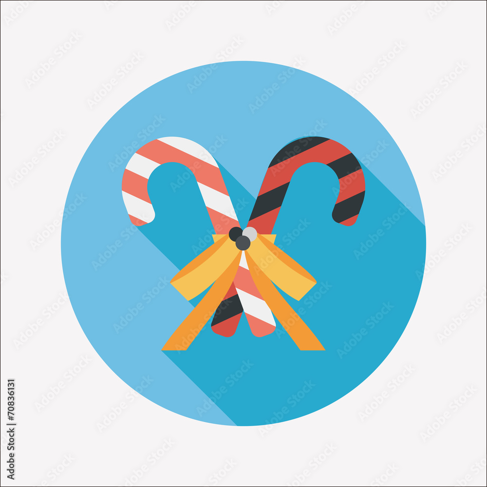 Christmas candy cane flat icon with long shadow,eps10 Christmas candy cane flat icon with long shadow,eps10