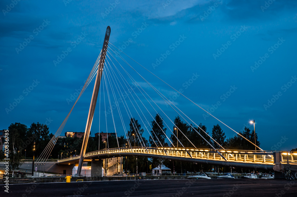 Obraz premium Cable-stayed bridge, Tampere.