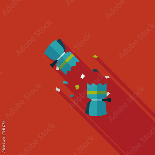 Christmas cracker flat icon with long shadow,eps10