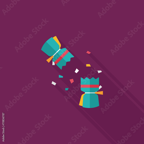 Christmas cracker flat icon with long shadow,eps10