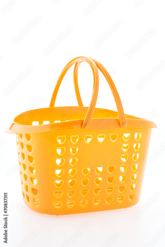 Shopping plastic basket isolated on white background Shopping plastic basket isolated on white background