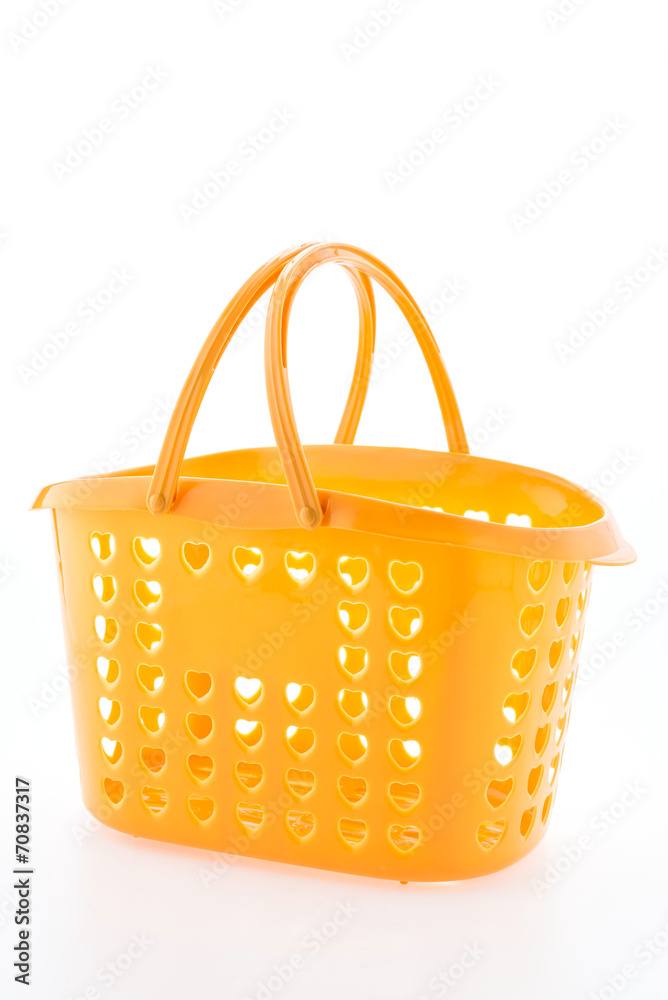 Shopping plastic basket isolated on white background Shopping plastic basket isolated on white background