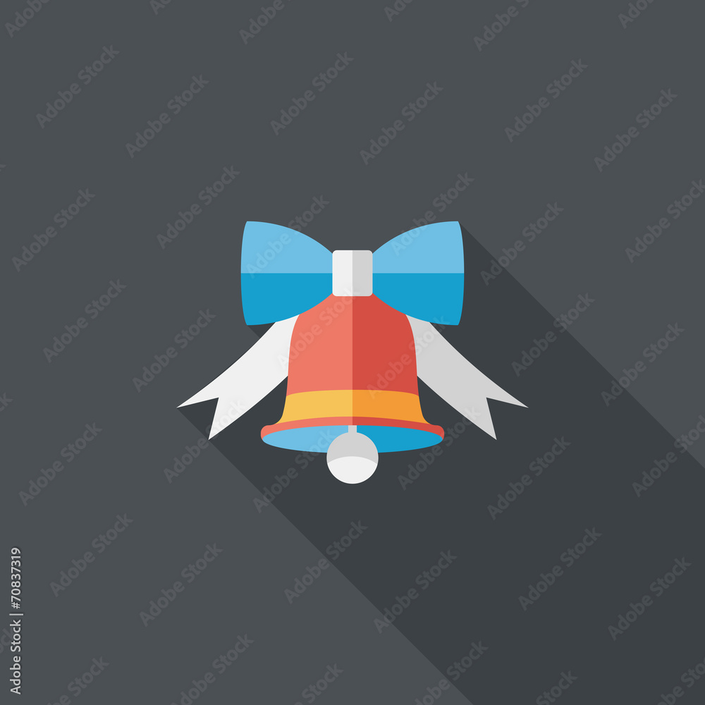 Christmas bell flat icon with long shadow,eps10 Christmas bell flat icon with long shadow,eps10