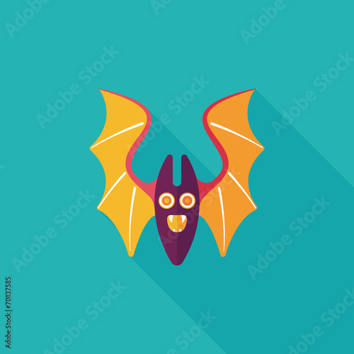 Bat flat icon with long shadow,eps10