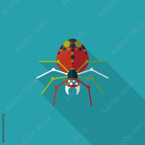 Spider flat icon with long shadow eps10