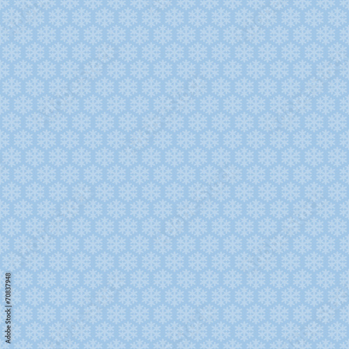 Blue seamless snowflakes pattern. Vector snow background.