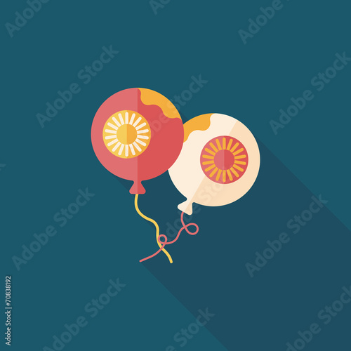 Halloween balloons flat icon with long shadow,eps10