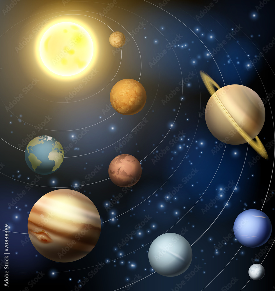 Naklejka Ilustracja planet Układu Słonecznego